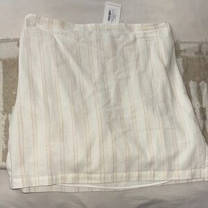 Maurie + Eve Cream Striped Mini Skirt NWT